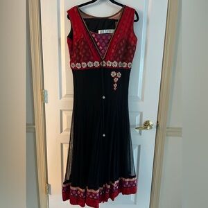 Red & black anarkali suit